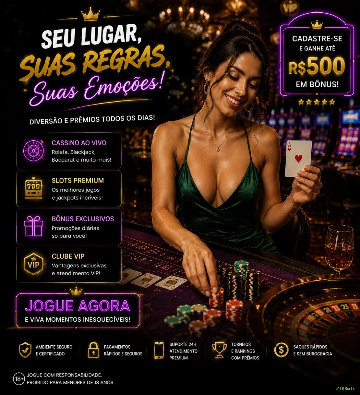 Cassino ao vivo da 7199win com dealers reais